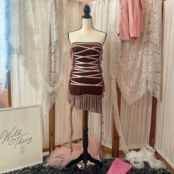 Sugar x Spice Clothing Tops - Lace-Up Ruffle Mini 🎀